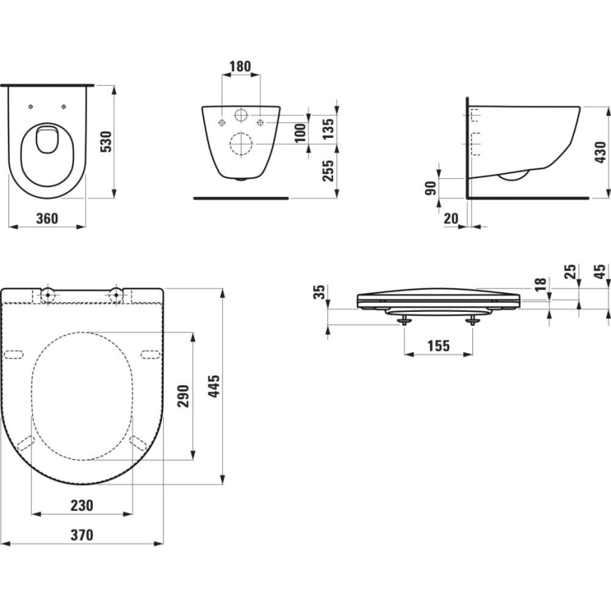 LAUFEN H8669530000001 - Závesné WC PRO keramika/biela + WC sedadlo SoftClose PRO duroplast/biela