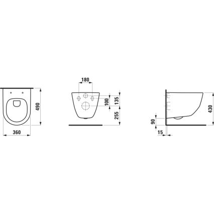 LAUFEN H8669550000001 - Závesné WC PRO keramika/biela + WC sedadlo SoftClose PRO duroplast/biela
