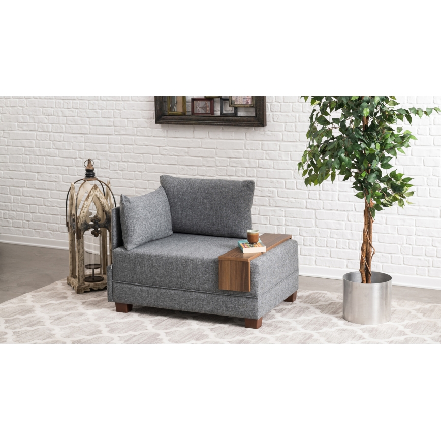 Ľavé rohové kreslo TULA, šedé