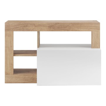 Lavica LENOR 91x209 cm biela/hnedá