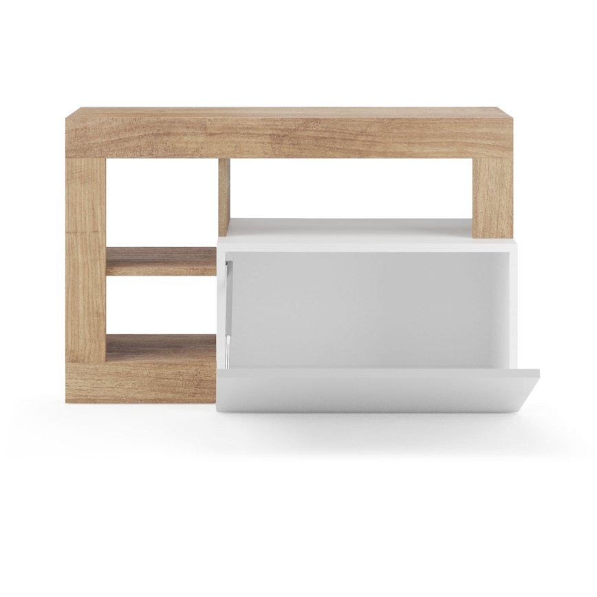 Lavica LENOR 91x209 cm biela/hnedá