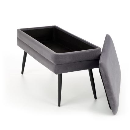 Lavica s úložným priestorom VELVA 37x78 cm šedá