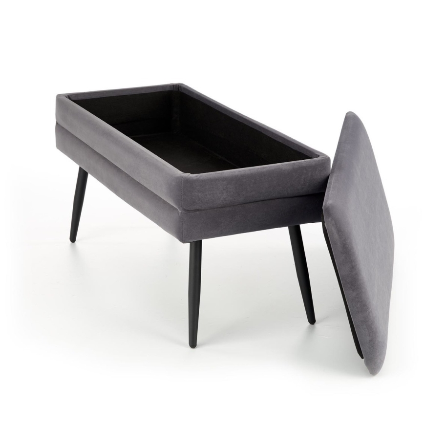 Lavica s úložným priestorom VELVA 37x78 cm šedá