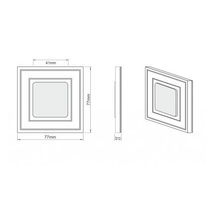 LDST KE-01-SZ-BC8 - LED schodišťové svietidlo KELLY 8xLED/1,2W/230V zlatá 3500K