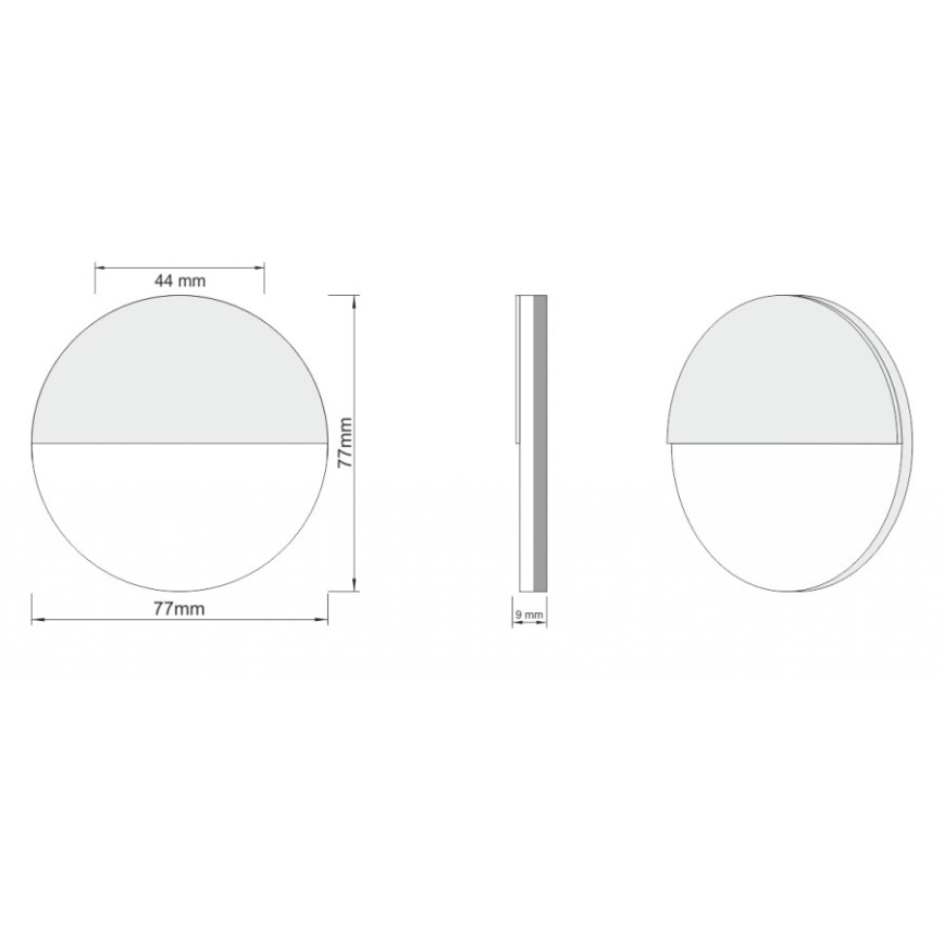 LDST RO-01-CB-BZ4 - LED schodišťové svietidlo ROBIN 4xLED/1,2W/230V lesklá čierna