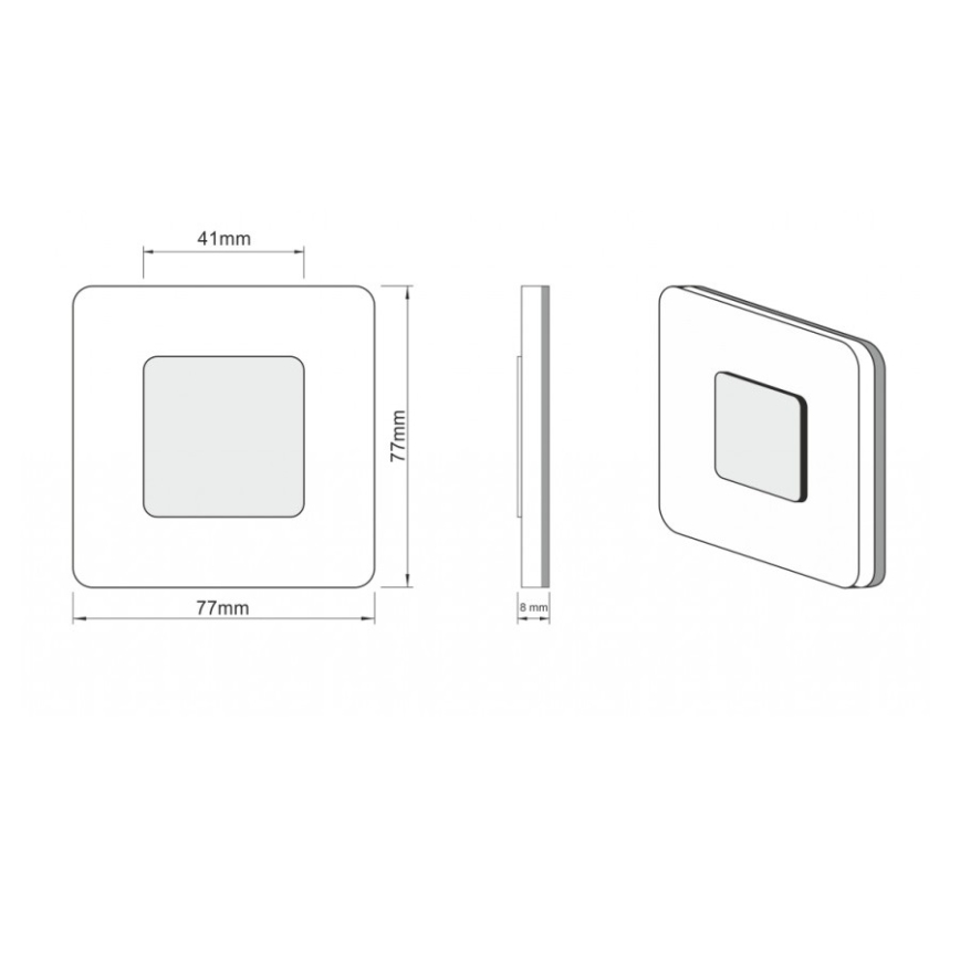 LDST SW-01-SS-BZ8 - LED schodišťové svietidlo SWIFT 8xLED1,2W/230V matný chróm