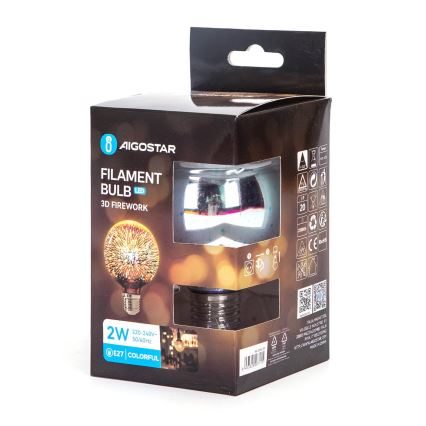 LED 3D Dekoračná žiarovka E27/2W/230V - Aigostar