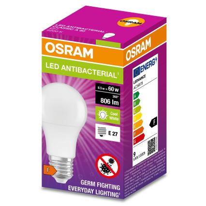 LED Antibakteriálna žiarovka  A60 E27/8,5W/230V 4000K - Osram