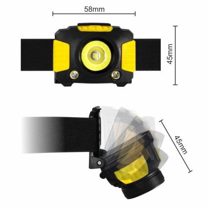 LED Baterka 2xLED/5W/3xAAA + LED/3W