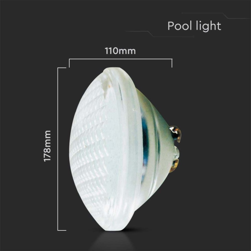 LED Bazénová žiarovka LED/35W/12V IP68 6500K