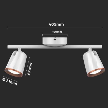 LED Bodové svietidlo 2xLED/5W/230V 3000K biela