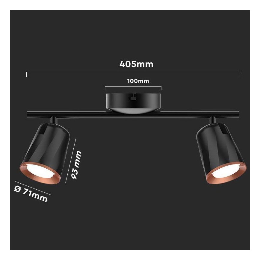 LED Bodové svietidlo 2xLED/5W/230V 3000K čierna