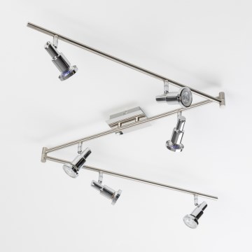 LED bodové svietidlo 6xGU10/5W/230V lesklý chróm