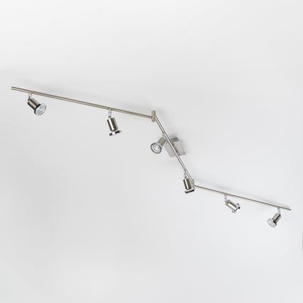 LED Bodové svietidlo 6xGU10/5W/230V matný chróm