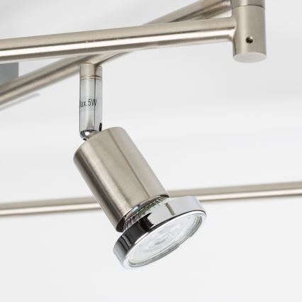 LED Bodové svietidlo 6xGU10/5W/230V matný chróm