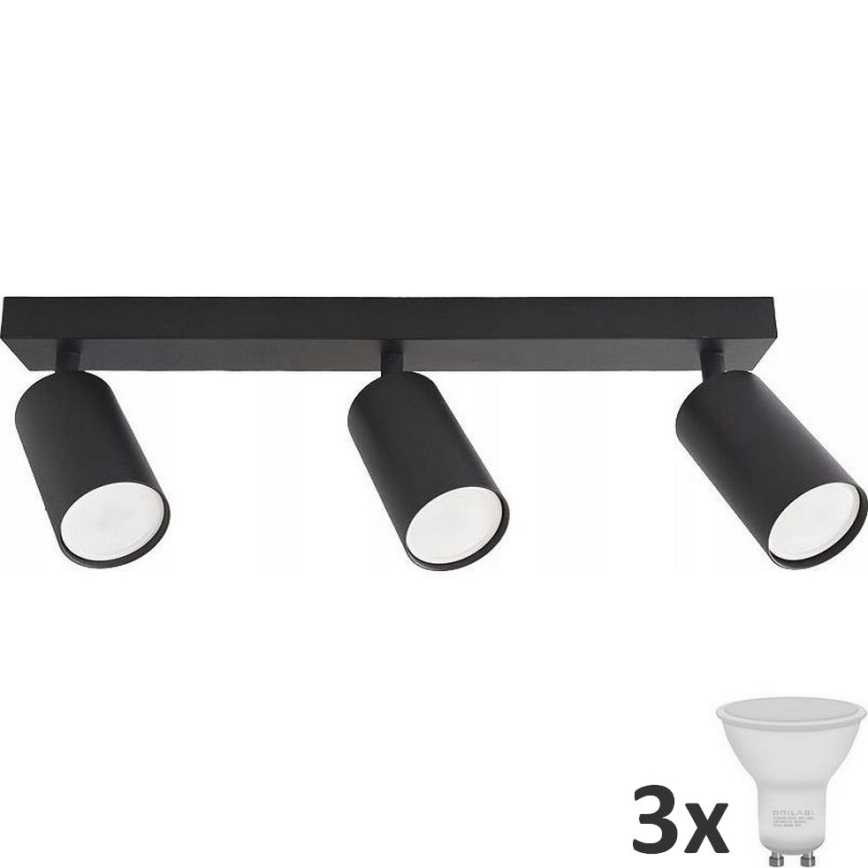 LED Bodové svietidlo ANGIE 3xGU10/6W/230V čierna