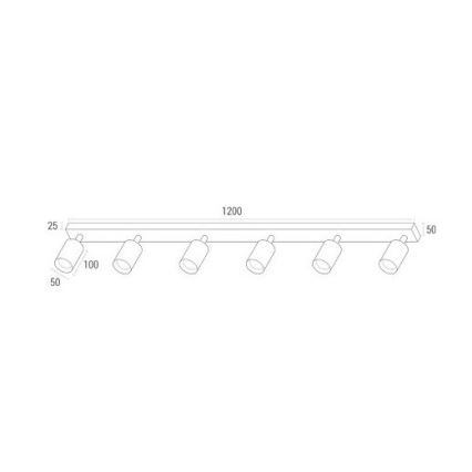 LED Bodové svietidlo ANGIE 6xGU10/6W/230V čierna