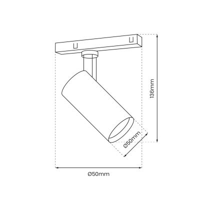 LED Bodové svietidlo do lištového systému MAGNETIC TRACK LED/10W/48V čierna