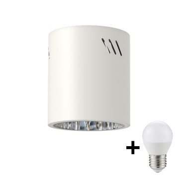 LED Bodové svietidlo GEORGE 1xE27/6W/230V pr. 11 cm biela