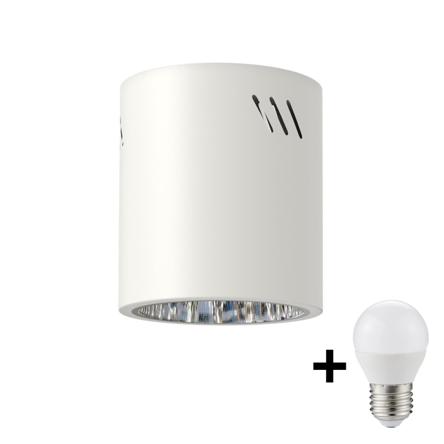 LED Bodové svietidlo GEORGE 1xE27/6W/230V pr. 11 cm biela