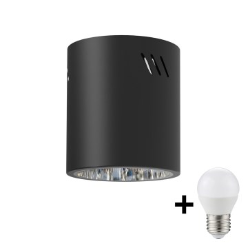 LED Bodové svietidlo GEORGE 1xE27/6W/230V pr. 11 cm čierna