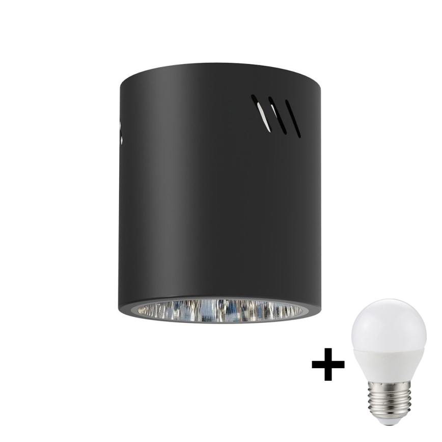 LED Bodové svietidlo GEORGE 1xE27/6W/230V pr. 11 cm čierna