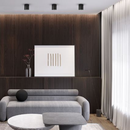 LED Bodové svietidlo GEORGE 1xE27/6W/230V pr. 11 cm čierna