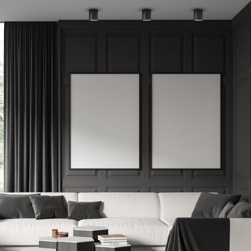 LED Bodové svietidlo GEORGE 1xE27/6W/230V pr. 11 cm čierna