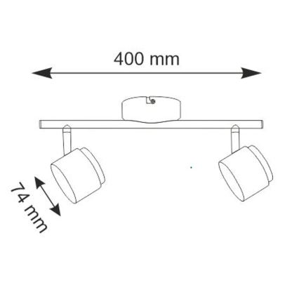 LED Bodové svietidlo KUBIK 2xLED/4,2W/230V čierna