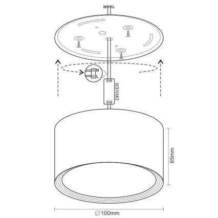 LED Bodové svietidlo LED/12W/230V 4000K pr. 10 cm biela