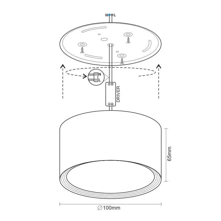 LED Bodové svietidlo LED/12W/230V 4000K pr. 10 cm biela
