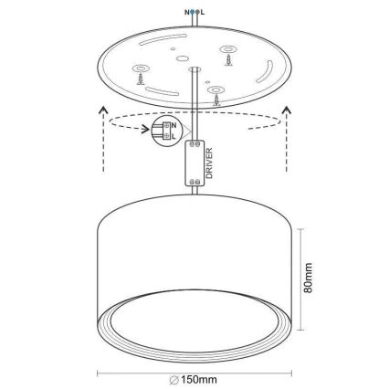 LED Bodové svietidlo LED/17W/230V 4000K pr. 15 cm biela