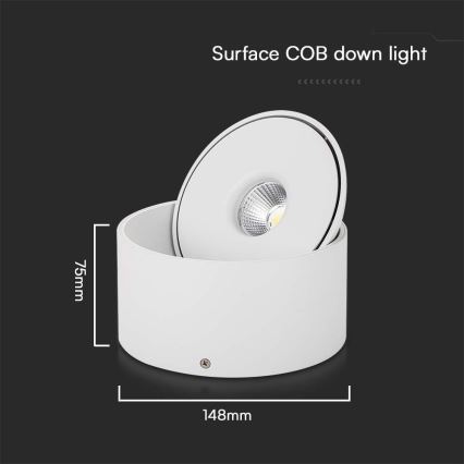 LED Flexibilné bodové svietidlo LED/20W/230V 3000/4000/6400K CRI 90 biela