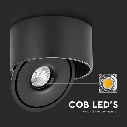 LED Flexibilné bodové svietidlo LED/20W/230V 3000/4000/6400K CRI 90 čierna