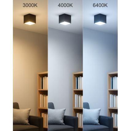 LED Bodové svietidlo LED/5W/230V 3000/4000/6400K 7,5x7,5 cm čierna