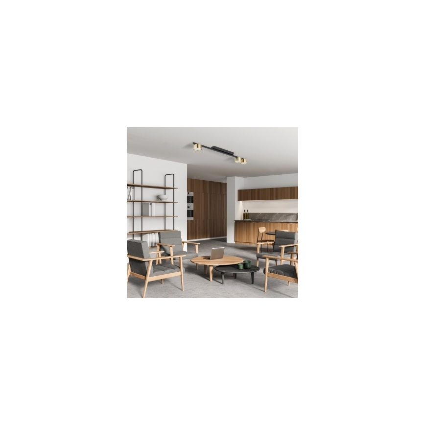 LED bodové svietidlo LOGAN 3xGU10/10W/230V čierna/zlatá