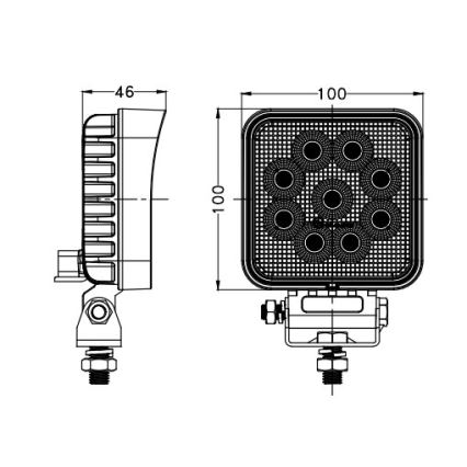 LED Bodové svietidlo pre automobil BLACK LED/36W/10-30V IP69 5700K hranatý
