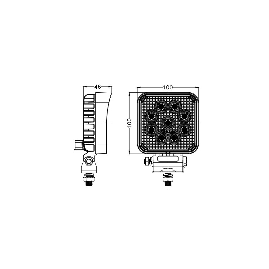 LED Bodové svietidlo pre automobil BLACK LED/36W/10-30V IP69 5700K hranatý