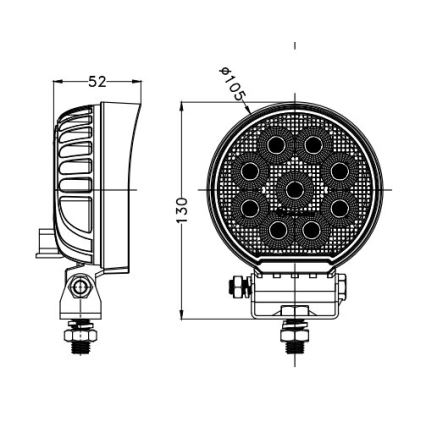 LED Bodové svietidlo pre automobil BLACK LED/36W/10-30V IP69 5700K okrúhly