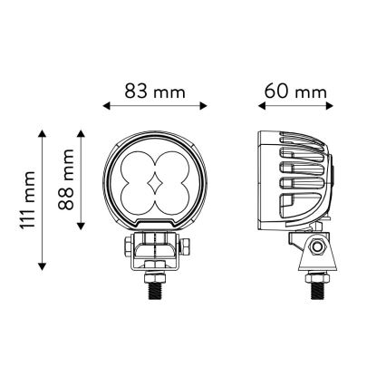 LED Bodové svietidlo pre automobil BLACK LED/40W/10-30V IP69 5700K okrúhly