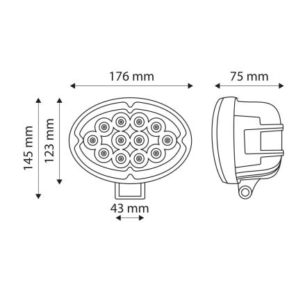 LED Bodové svietidlo pre automobil CREE LED/36W/10-30V IP67 6000K