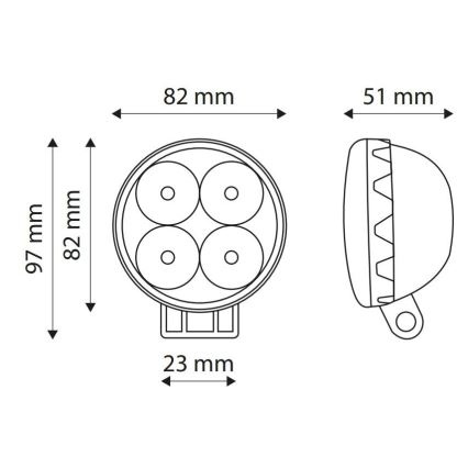 LED Bodové svietidlo pre automobil EPISTAR LED/12W/10-30V IP67 6000K