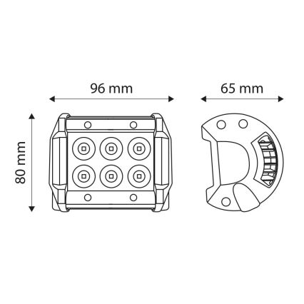 LED Bodové svietidlo pre automobil EPISTAR LED/18W/10-30V IP67 6000K