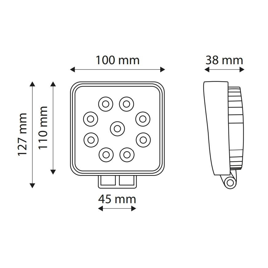 LED Bodové svietidlo pre automobil EPISTAR LED/27W/10-30V IP67 6000K