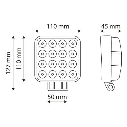 LED Bodové svietidlo pre automobil EPISTAR LED/48W/10-30V IP67 6000K