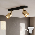 LED bodové svietidlo TOP 2xGU10/10W/230V čierna/zlatá