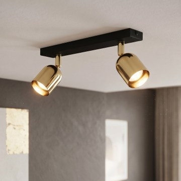 LED bodové svietidlo TOP 2xGU10/10W/230V čierna/zlatá