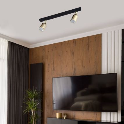 LED bodové svietidlo TOP 2xGU10/10W/230V čierna/zlatá