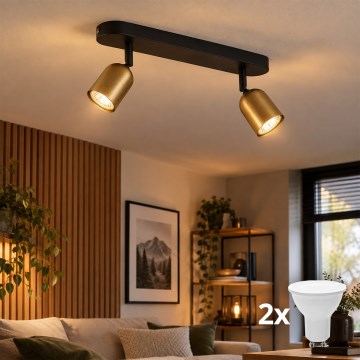 LED bodové svietidlo TOP 2xGU10/10W/230V zlatá/čierna