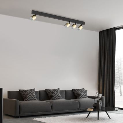LED bodové svietidlo TOP 4xGU10/10W/230V čierna/zlatá